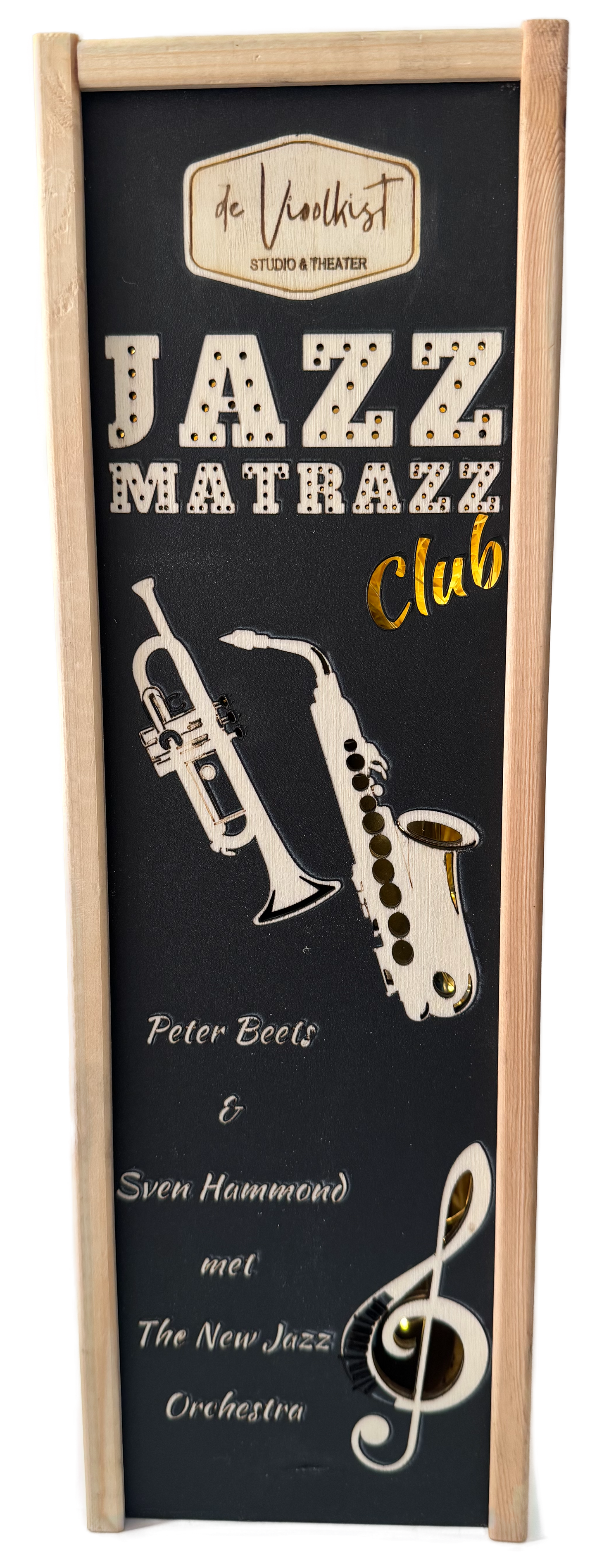 Wine box with violin cutout