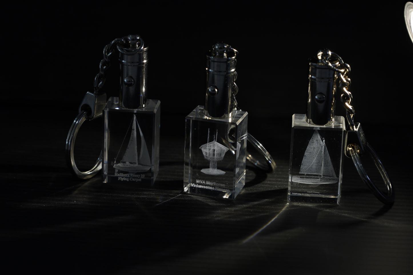 WVA Starttoren Vinkeveense Plassen Kristal Sleutelhanger met 3D Gravure