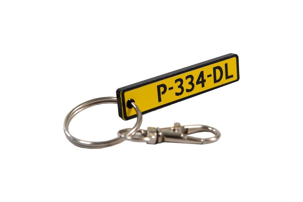 Pop-up Factory License Plate Keychain