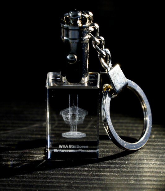 WVA Starttoren Vinkeveense Plassen Kristal Sleutelhanger met 3D Gravure