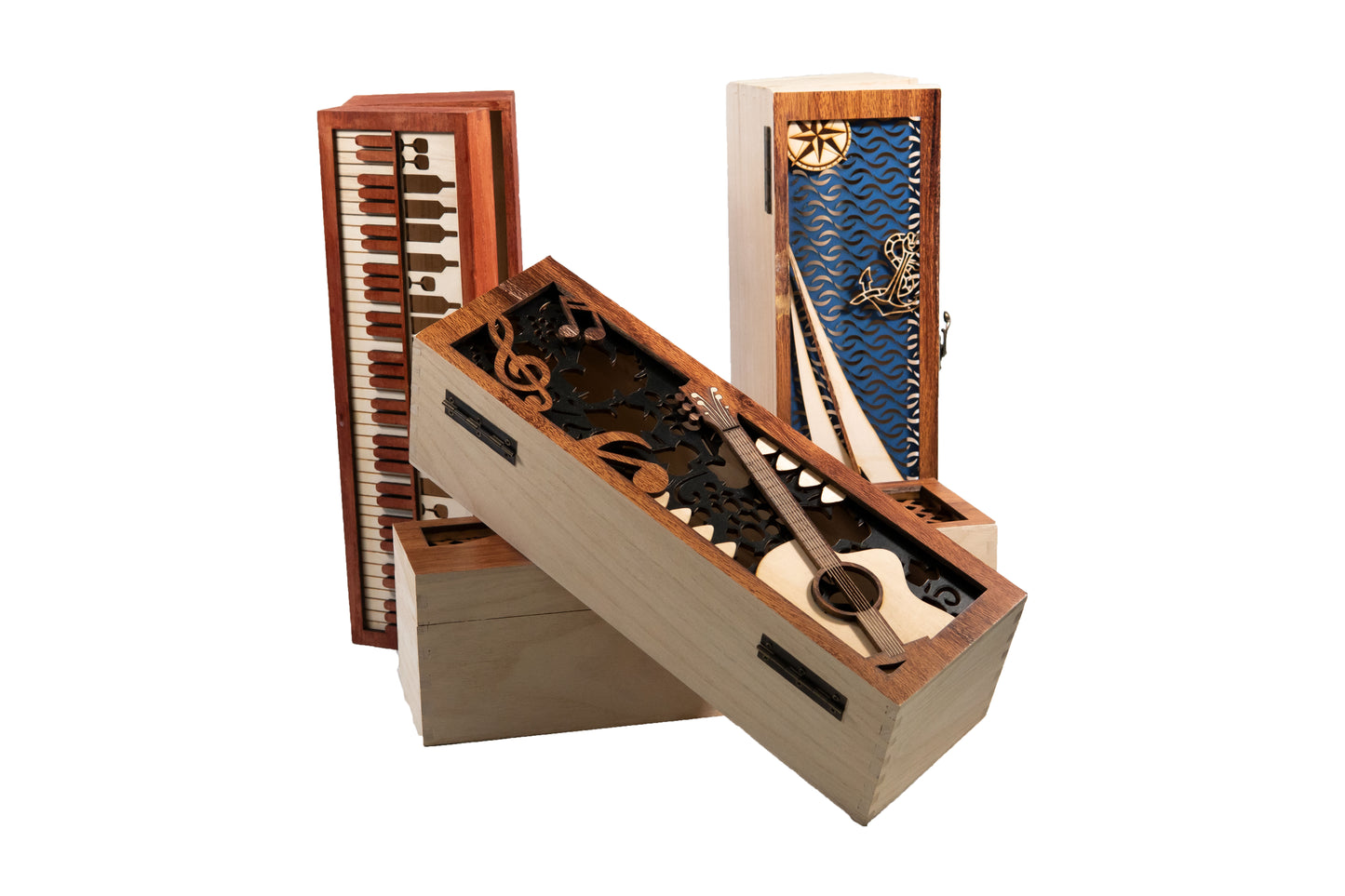 Wine box Sailing boat cutout