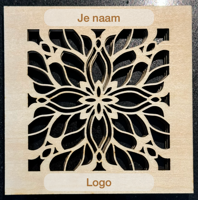 Onderzetters hout gepersonaliseerd