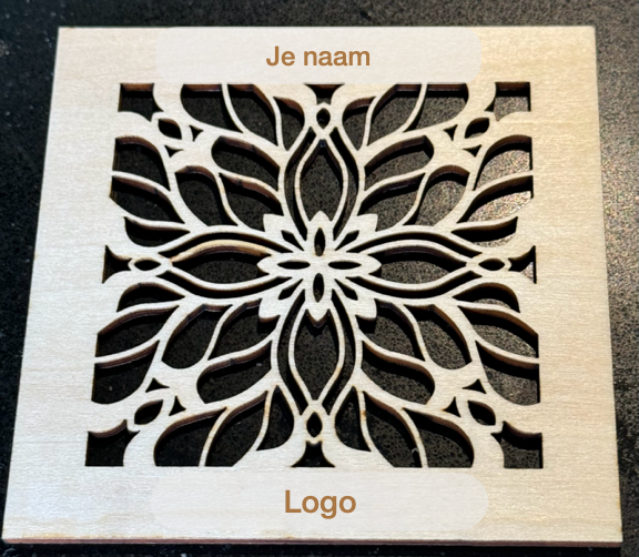 Onderzetters hout gepersonaliseerd
