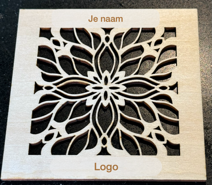 Onderzetters hout gepersonaliseerd