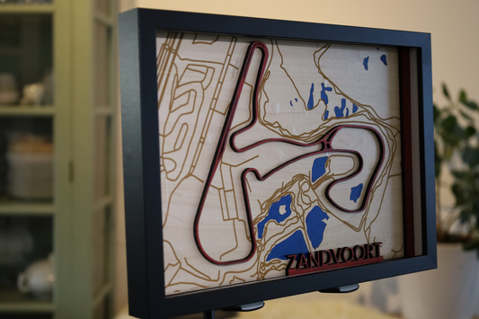 Houten 3D Kaart van F1 Zandvoort