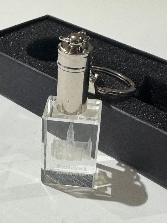 K9 Kristal Sleutelhanger van de Vondelkerk met LED-Lampje