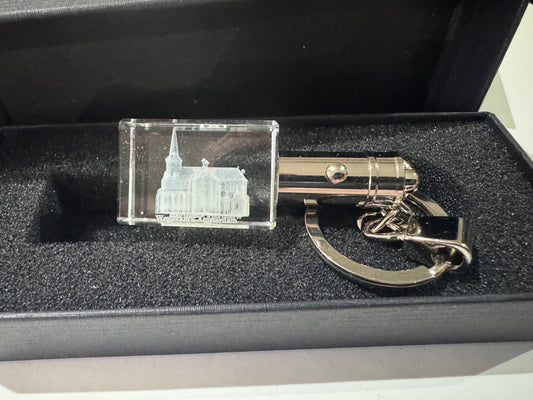 K9 Kristall-Schlüsselanhänger der Westerkerk mit integriertem LED-Licht