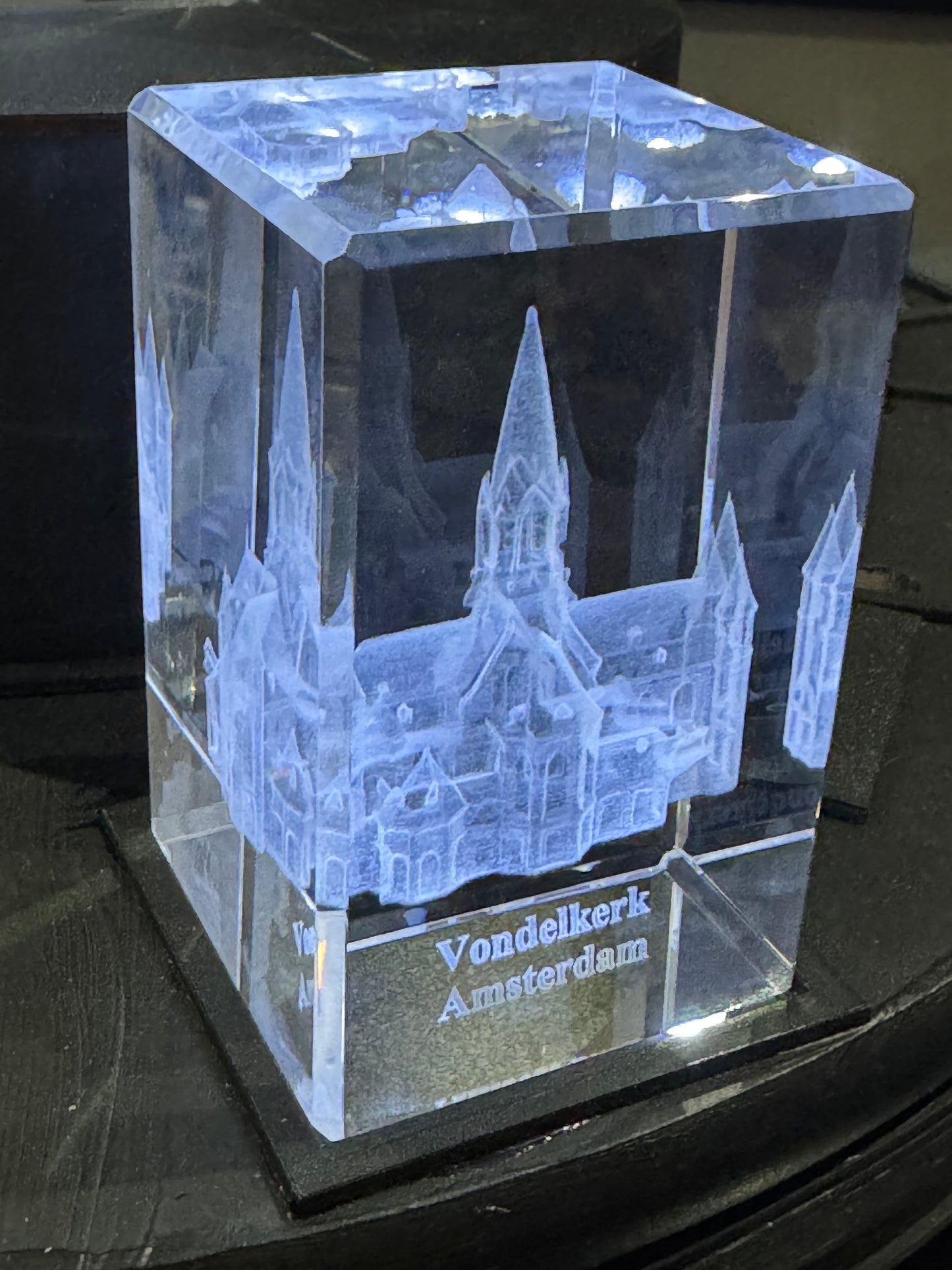 K9 Kristal met Gravure Vondelkerk – 50 × 50 × 80 mm (kopie)
