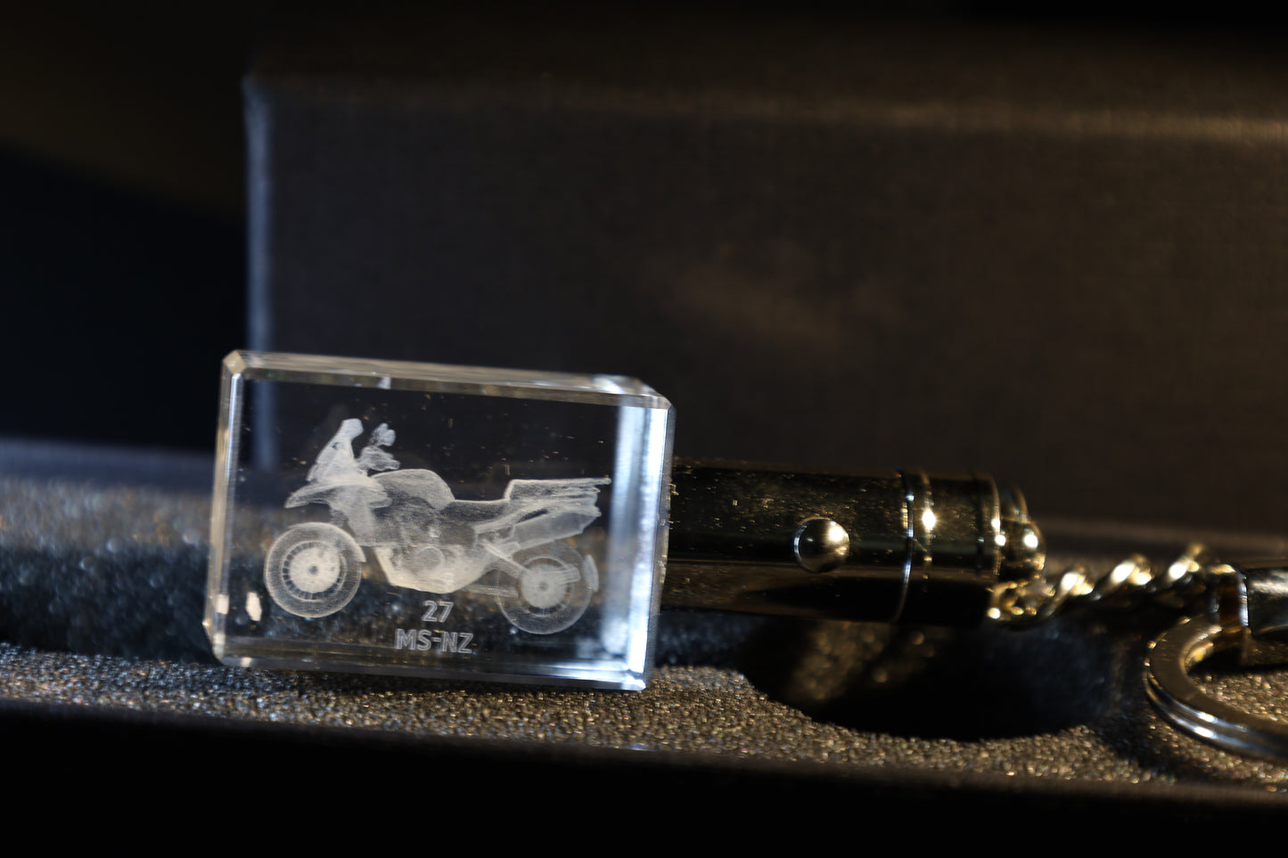 Pels Motoren Kristal Sleutelhanger met jouw Motor in 3D