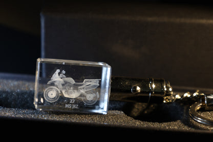 Pels Motoren Kristal Sleutelhanger met jouw Motor in 3D