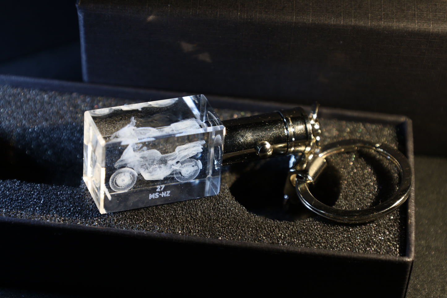 Pels Motoren Kristal Sleutelhanger met jouw Motor in 3D