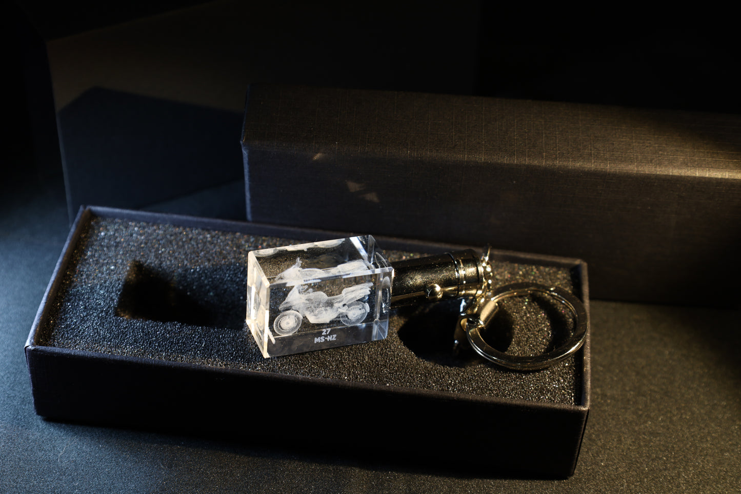 Pels Motoren Kristal Sleutelhanger met jouw Motor in 3D