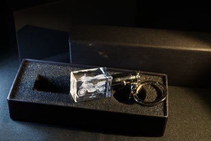 Pels Motoren Kristal Sleutelhanger met jouw Motor in 3D