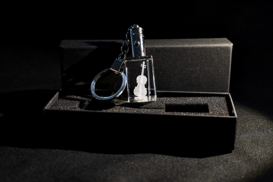 Sleutelhanger Viool – 3D miniatuur met jouw eigen gravure