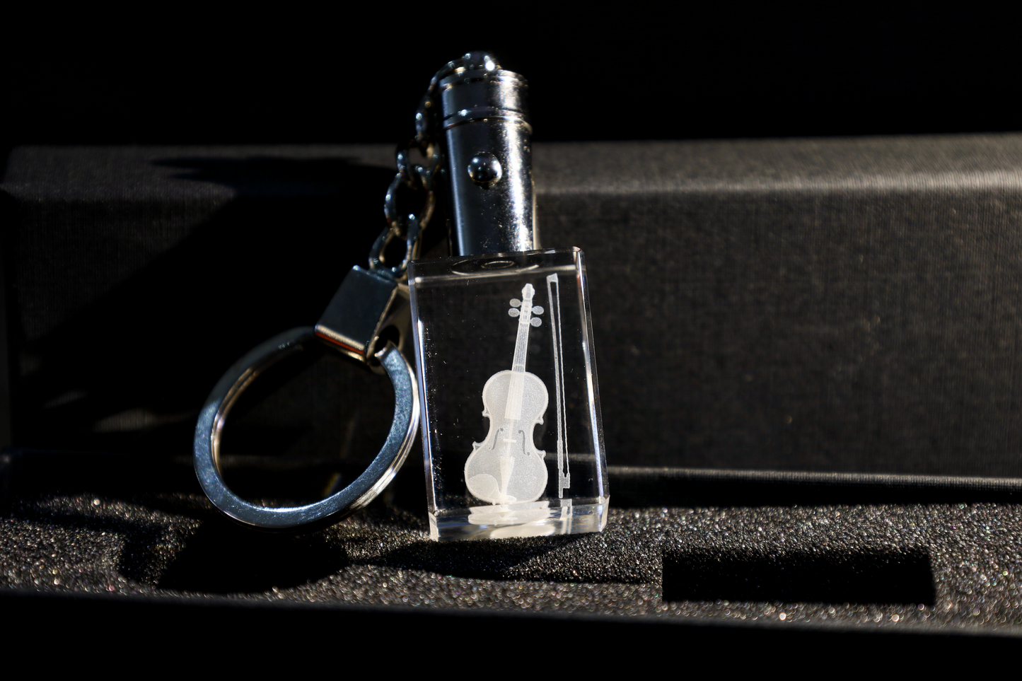 Sleutelhanger Viool – 3D miniatuur met jouw eigen gravure