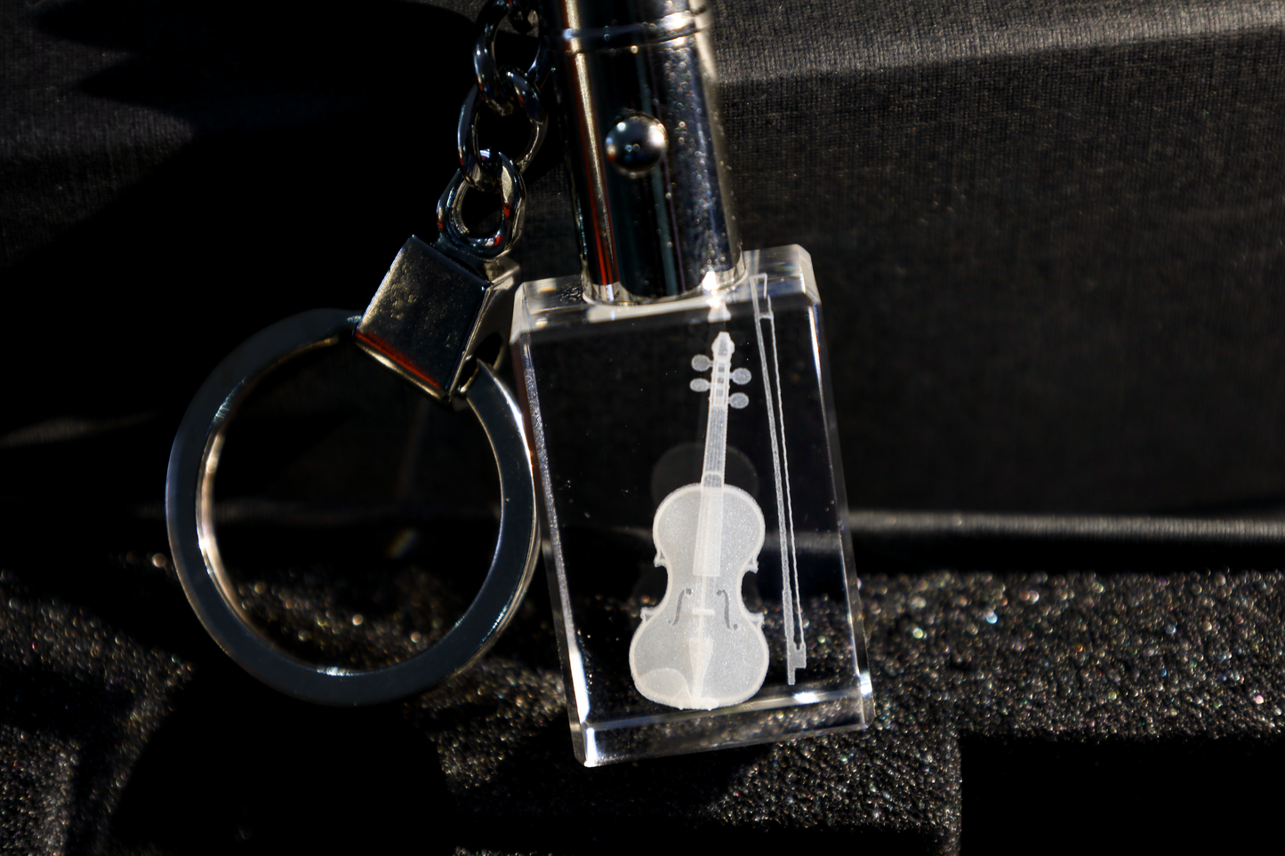 Sleutelhanger Viool – 3D miniatuur met jouw eigen gravure