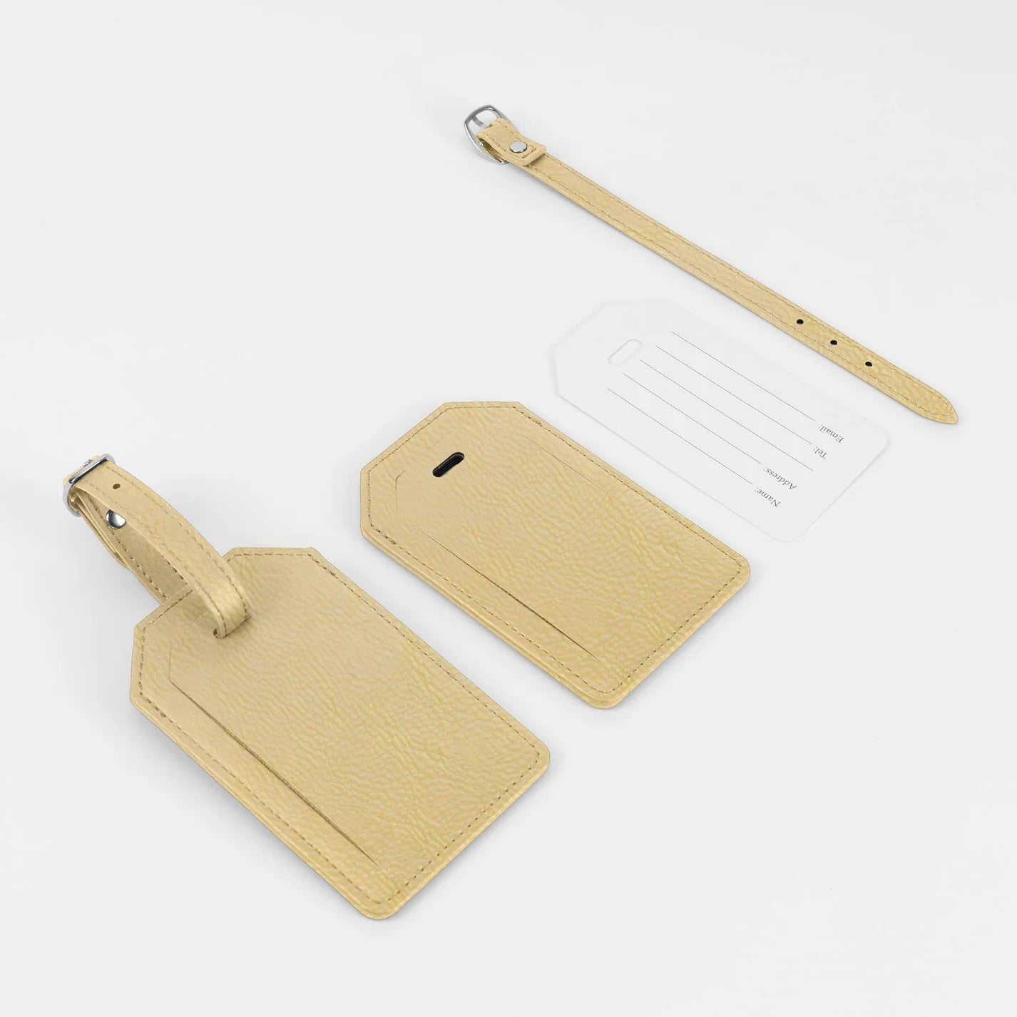 Luxe Reiskofferlabel met Privacyklep Goud (inclusief 2 kanten graveren!)