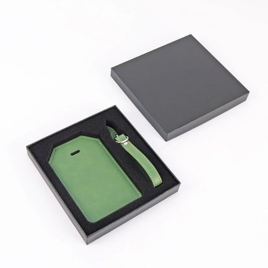 Luxe Reiskofferlabel met Privacyklep Groen (inclusief 2 kanten graveren!)