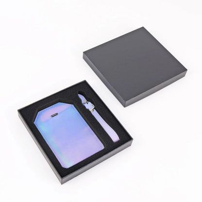 Luxe Reiskofferlabel met Privacyklep Holographic (inclusief 2 kanten graveren!)