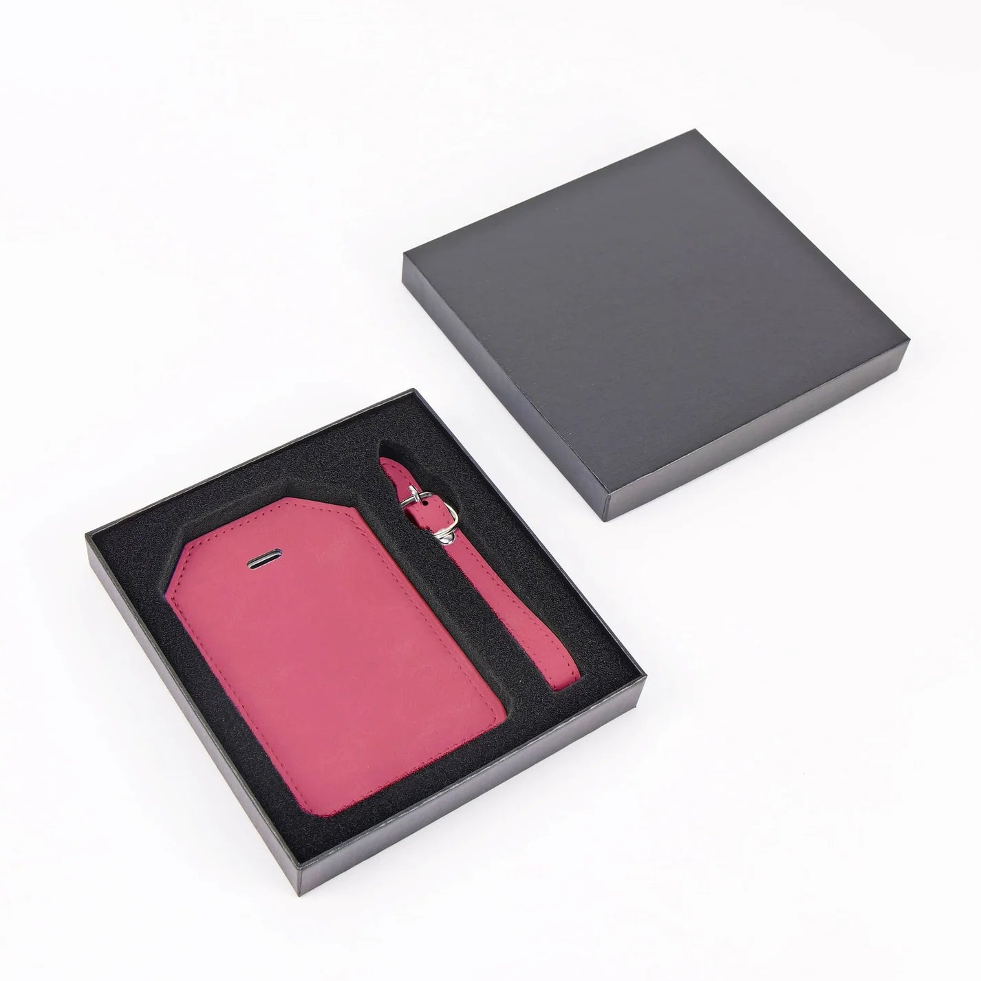 Luxe Reiskofferlabel met Privacyklep Rose (inclusief 2 kanten graveren!)