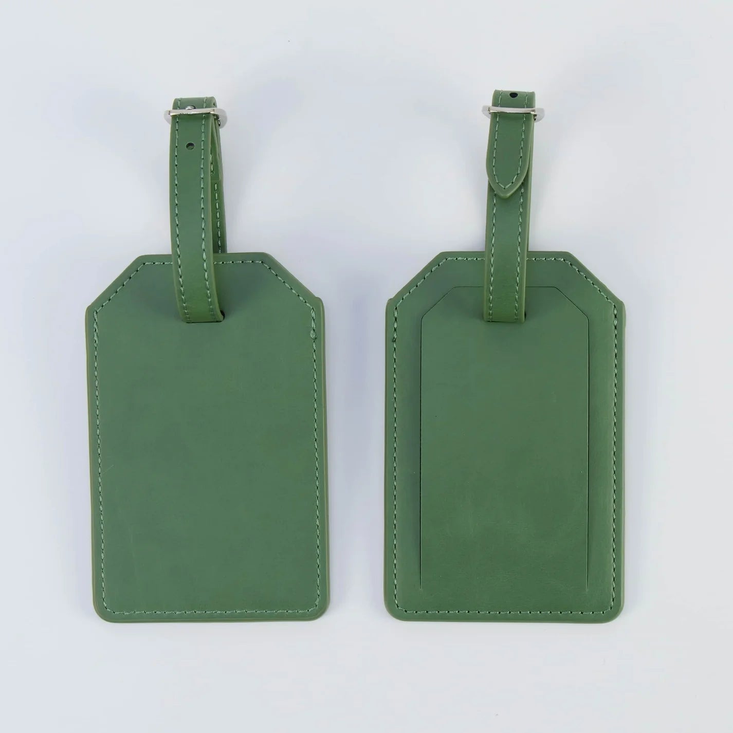 Luxe Reiskofferlabel met Privacyklep Groen (inclusief 2 kanten graveren!)