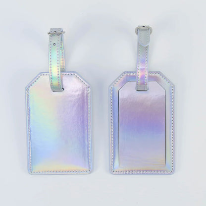Luxe Reiskofferlabel met Privacyklep Holographic (inclusief 2 kanten graveren!)
