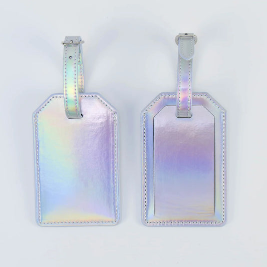 Luxe Reiskofferlabel met Privacyklep Holographic (inclusief 2 kanten graveren!)