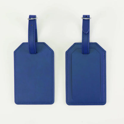 Luxe Reiskofferlabel met Privacyklep Marine Blauw (inclusief 2 kanten graveren!)