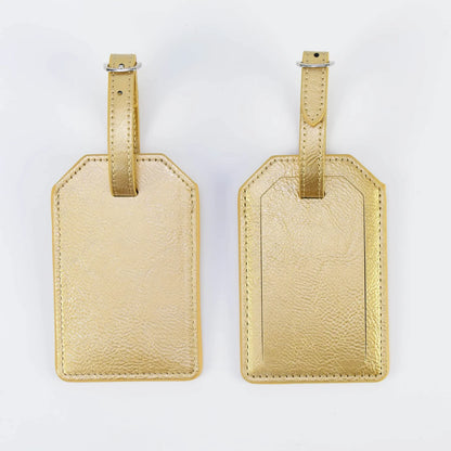 Luxe Reiskofferlabel met Privacyklep Goud (inclusief 2 kanten graveren!)