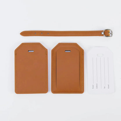 Luxe Reiskofferlabel met Privacyklep Rawhide (inclusief 2 kanten graveren!)