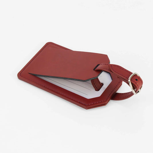 Luxe Reiskofferlabel met Privacyklep Rood (inclusief 2 kanten graveren!)