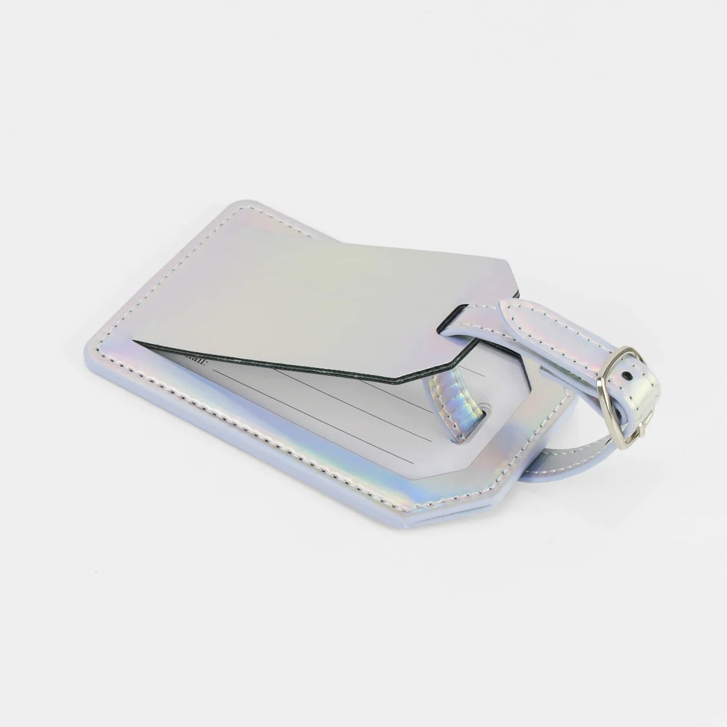 Luxe Reiskofferlabel met Privacyklep Zilver (inclusief 2 kanten graveren!)