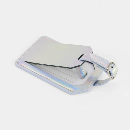 Luxe Reiskofferlabel met Privacyklep Zilver (inclusief 2 kanten graveren!)