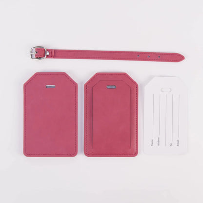 Luxe Reiskofferlabel met Privacyklep Rose (inclusief 2 kanten graveren!)