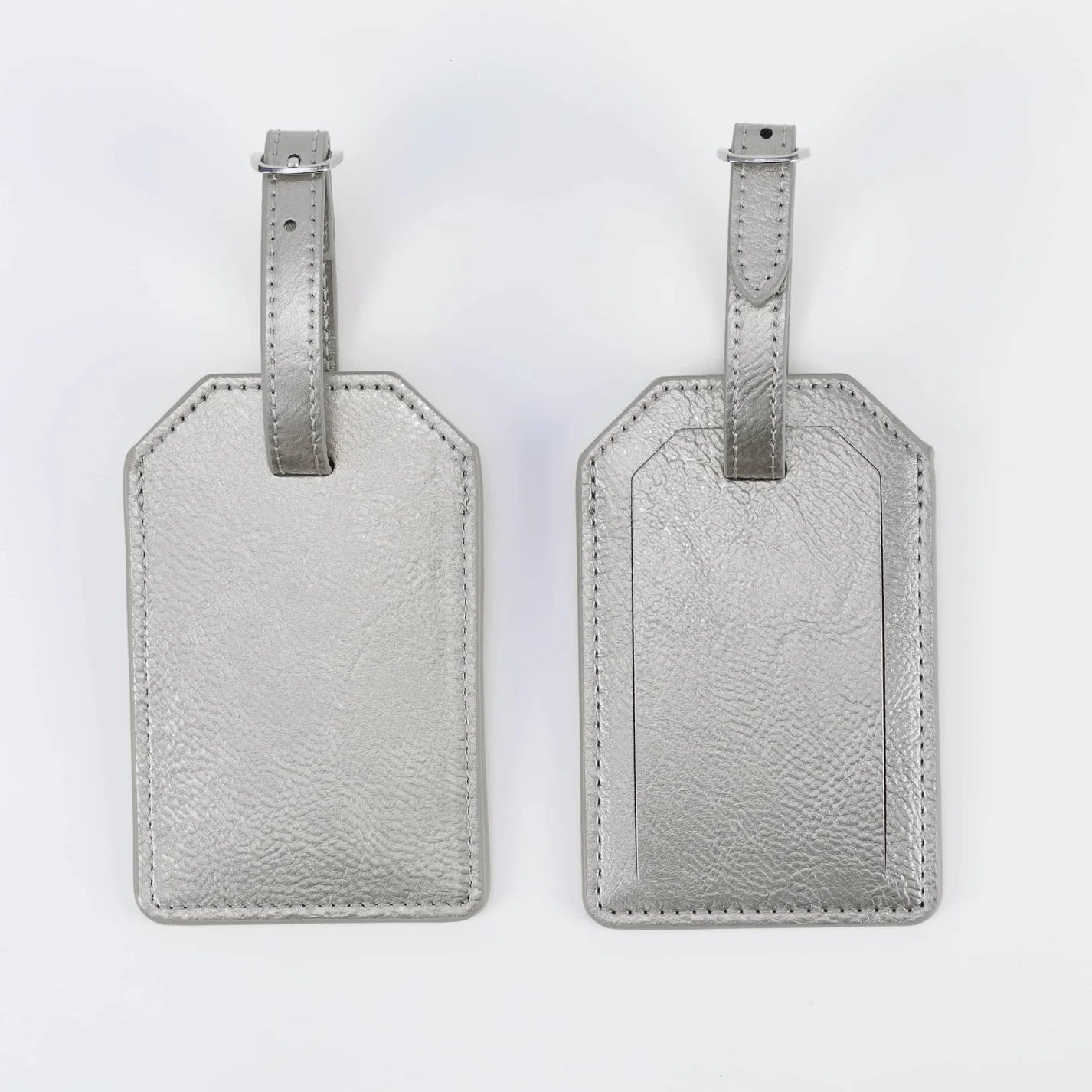 Luxe Reiskofferlabel met Privacyklep Zilver (inclusief 2 kanten graveren!)