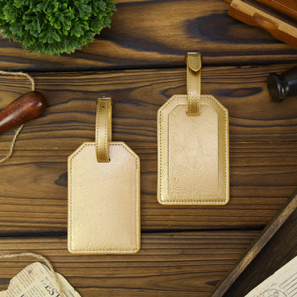 Luxe Reiskofferlabel met Privacyklep Goud (inclusief 2 kanten graveren!)