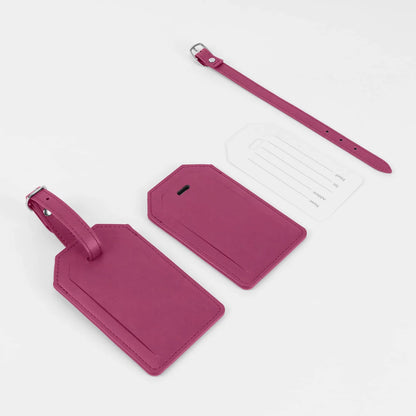 Luxe Reiskofferlabel met Privacyklep Rose (inclusief 2 kanten graveren!)