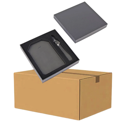 Luxe Reiskofferlabel met Privacyklep Grijs (inclusief 2 kanten graveren!)