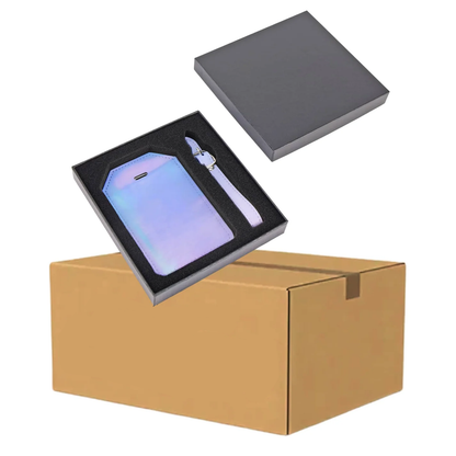 Luxe Reiskofferlabel met Privacyklep Holographic (inclusief 2 kanten graveren!)