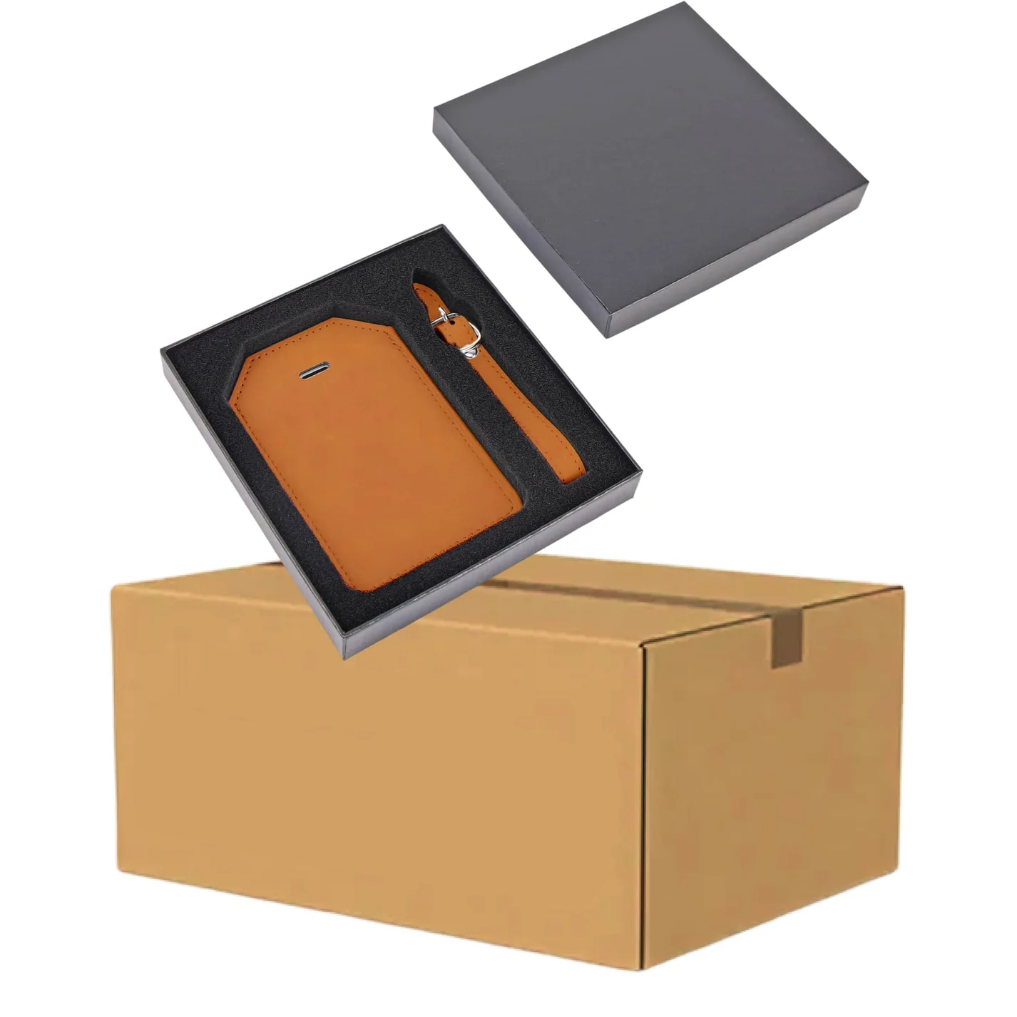 Luxe Reiskofferlabel met Privacyklep Rawhide (inclusief 2 kanten graveren!)