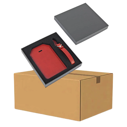 Luxe Reiskofferlabel met Privacyklep Rood (inclusief 2 kanten graveren!)