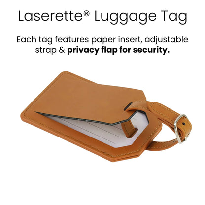 Luxe Reiskofferlabel met Privacyklep Zwart (inclusief 2 kanten graveren!)