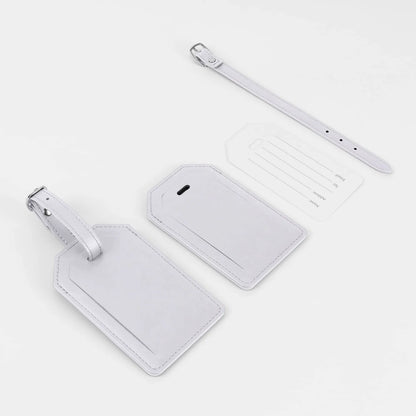 Luxe Reiskofferlabel met Privacyklep Wit (inclusief 2 kanten graveren!)