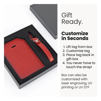 Luxe Reiskofferlabel met Privacyklep Zwart (inclusief 2 kanten graveren!)