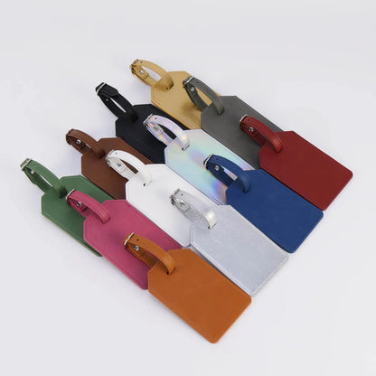 Luxe Reiskofferlabel met Privacyklep Zwart (inclusief 2 kanten graveren!)