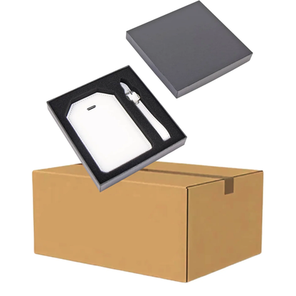 Luxe Reiskofferlabel met Privacyklep Wit (inclusief 2 kanten graveren!)