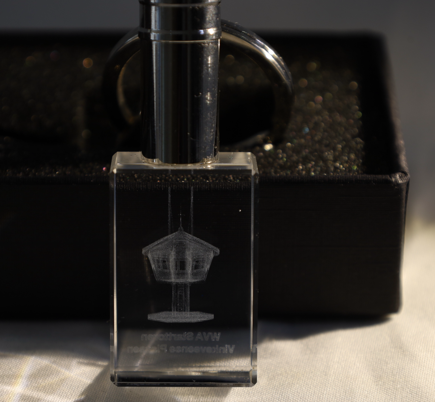 WVA Starttoren Vinkeveense Plassen Kristal Sleutelhanger met 3D Gravure