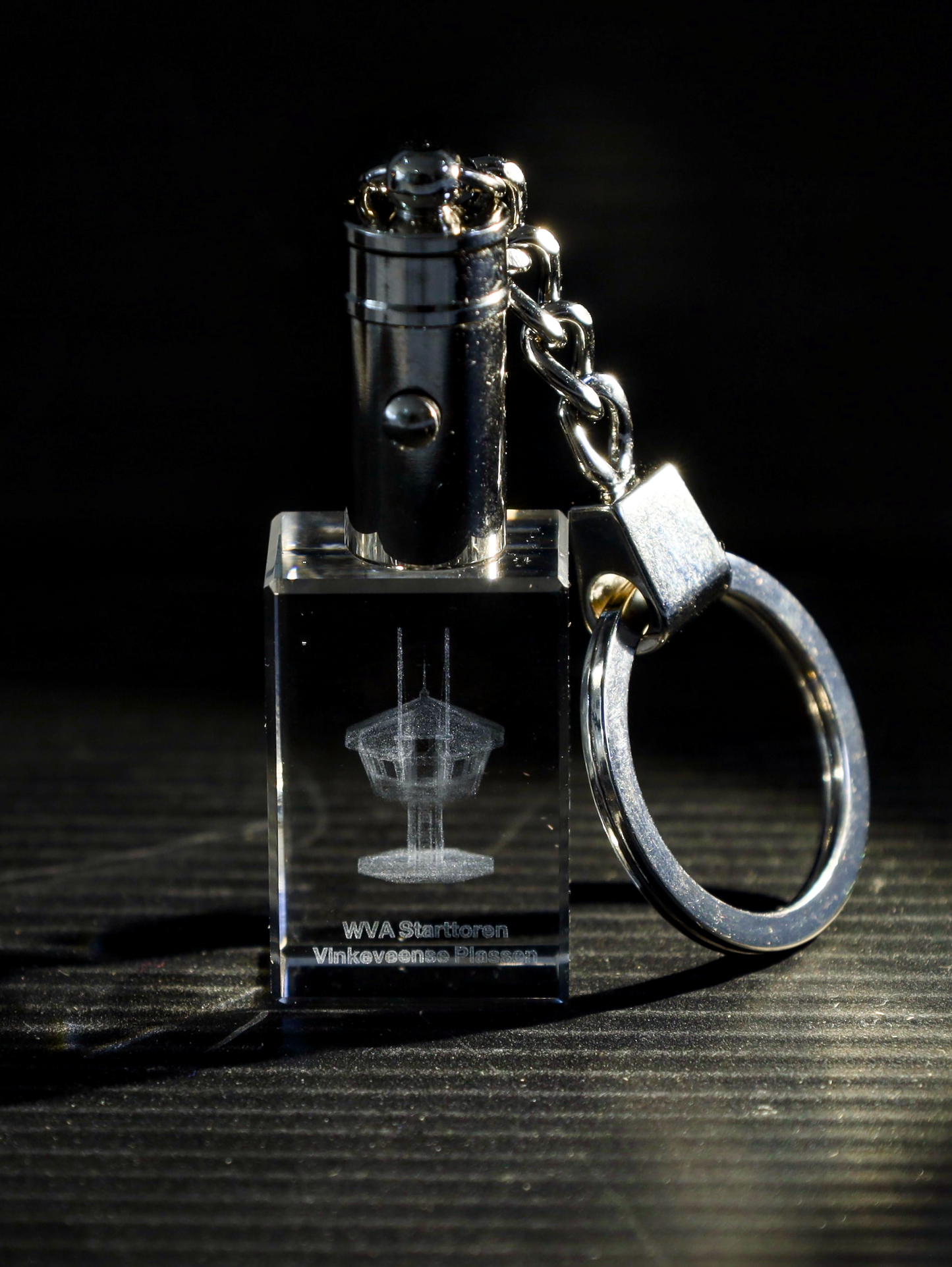 WVA Starttoren Vinkeveense Plassen Kristal Sleutelhanger met 3D Gravure