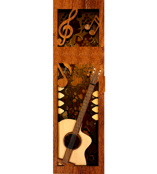 Wijnkist gitaar gepersonaliseerd