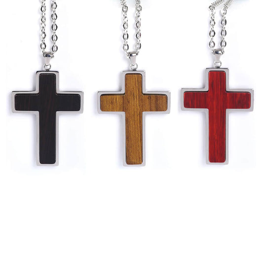 Gravierte Holzanhänger-Halskette Kreuz – Westerkerk graviert
